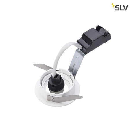 New Tria 68 Rund Einbauleuchte QPAR51 Weiß - Hochvolt Einbauleuchte in Weiß mit flexiblem Schwenkbereich.