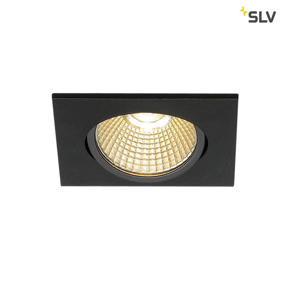 New Tria Eckig LED Einbauleuchte Schwarz 1800-3000K mit dim-to-warm Funktion für individuelle Lichtfarbe.