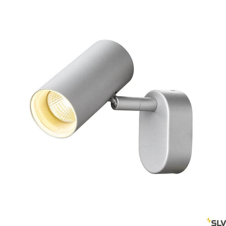 Noblo I spotlight 2700K Grey mounted on a wall, modern design in grey, ideal for atmospheric lighting.