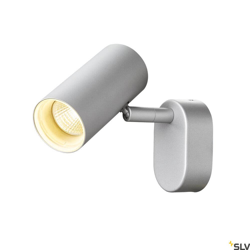 Noblo I Strahler 2700K Grau an einer Wand montiert, modernes Design in Grau, ideal für wohnliche Beleuchtung.