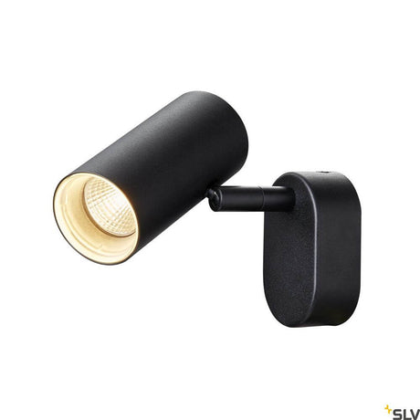 Noblo I spotlight 2700K black - elegant black wall spotlight with warm light.