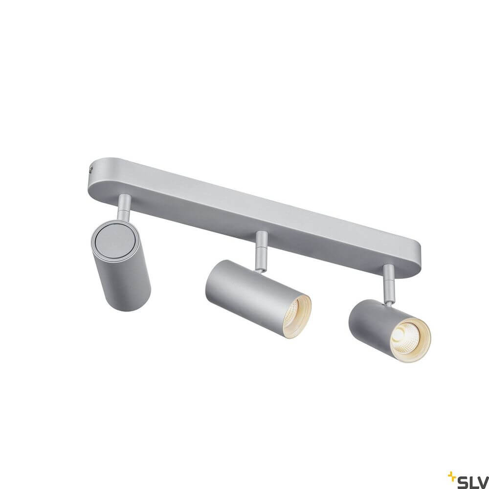 Noblo III 2700K Grau Deckenlampe mit drei schwenkbaren Leuchten in silber