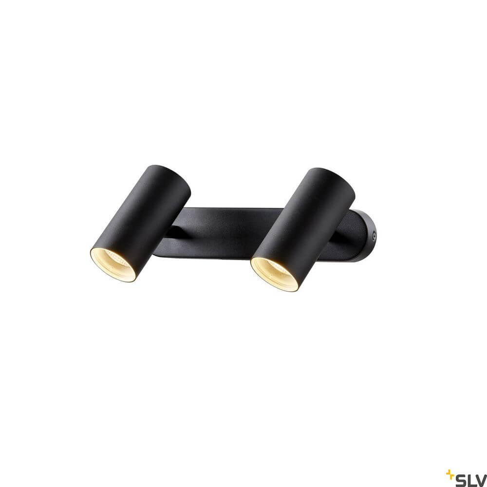 Noblo LED Strahler 2700K Schwarz mit zwei Leuchten in elegantem Schwarz.