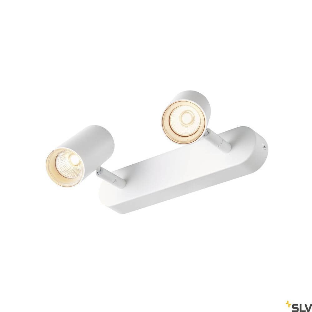 Noblo LED Strahler 2700K Weiß mit zwei Leuchten, modernes Design in Weiß.