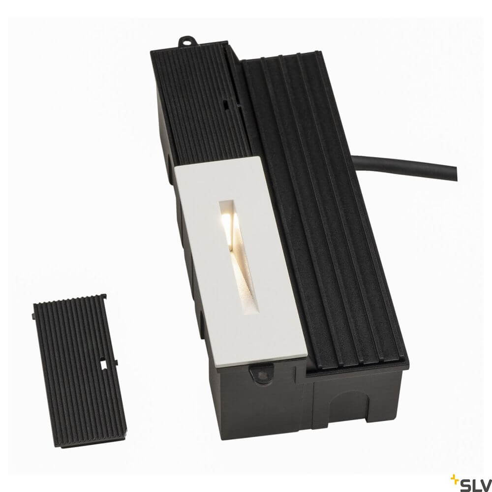 Notapo I LED Einbau-Wandlampe in Schwarz mit weißem Lichtspalt, energiesparend, modernes Design 3000K.
