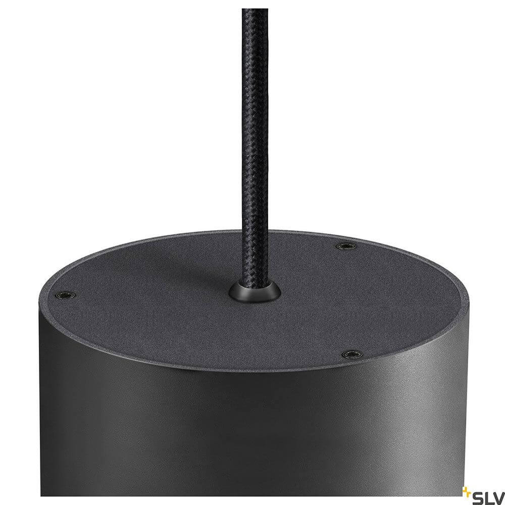 Oculus LED Pendelleuchte Single Dim-To-Warm Lampenaufhängung mit schwarzem Kabel und hochglänzendem Sockel