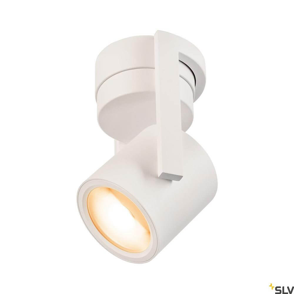 Oculus LED Wand- & Deckenaufbauleuchte Dim-To-Warm mit scharf konturiertem Lichteffekt in Weiß.