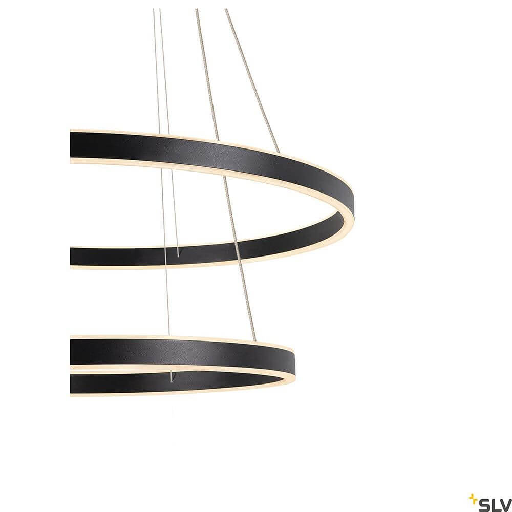 One LED Pendelleuchte Double Dali Up&Down in modernem Design, schwarz mit LED-Beleuchtung.