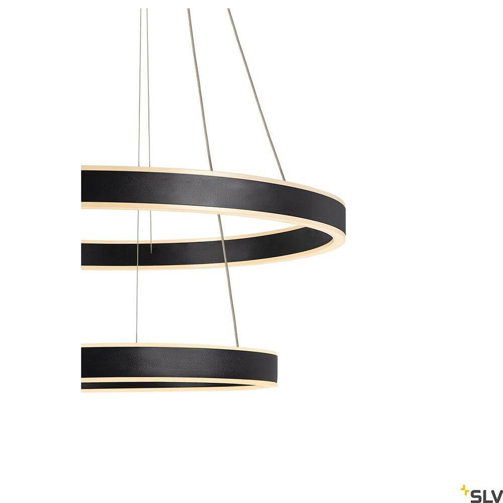One LED Pendelleuchte Double Phase Up&Down in modernem Design mit zwei runden Elementen.