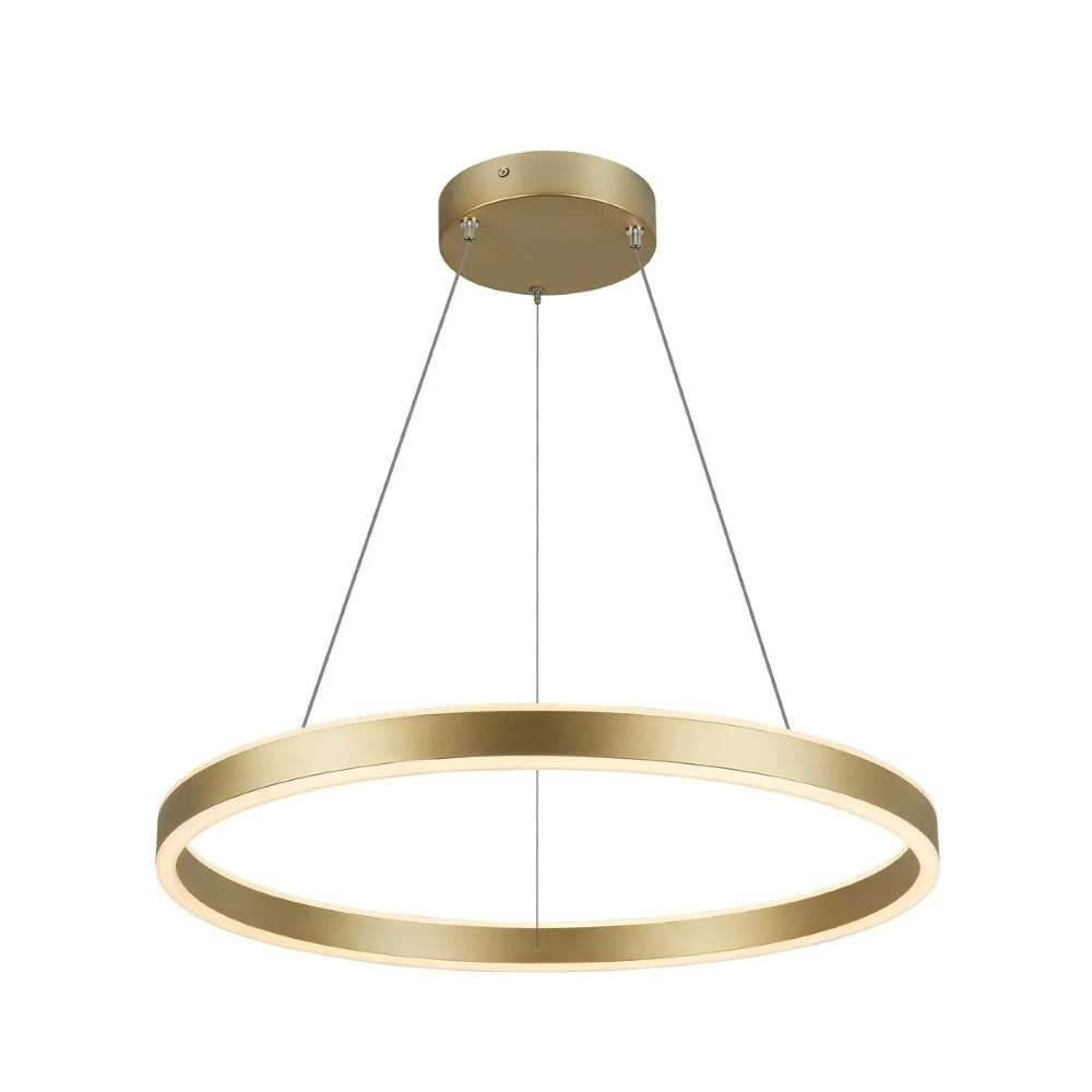One LED Pendelleuchte Up&Down Phase in modernem, goldfarbenem Design mit elegantem Ring.