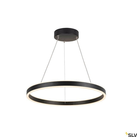 One LED Pendelleuchte Up&Down Phase schwarze Ring-Pendelleuchte von SLV für moderne Innenräume mit hoher Farbwiedergabe