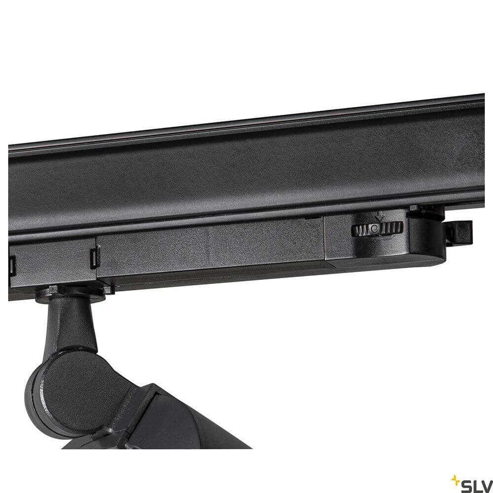 One LED Systemleuchte 3-Phasen Dali Ø 40cm Detailansicht der modernen Leuchte mit Schwenkmechanismus.