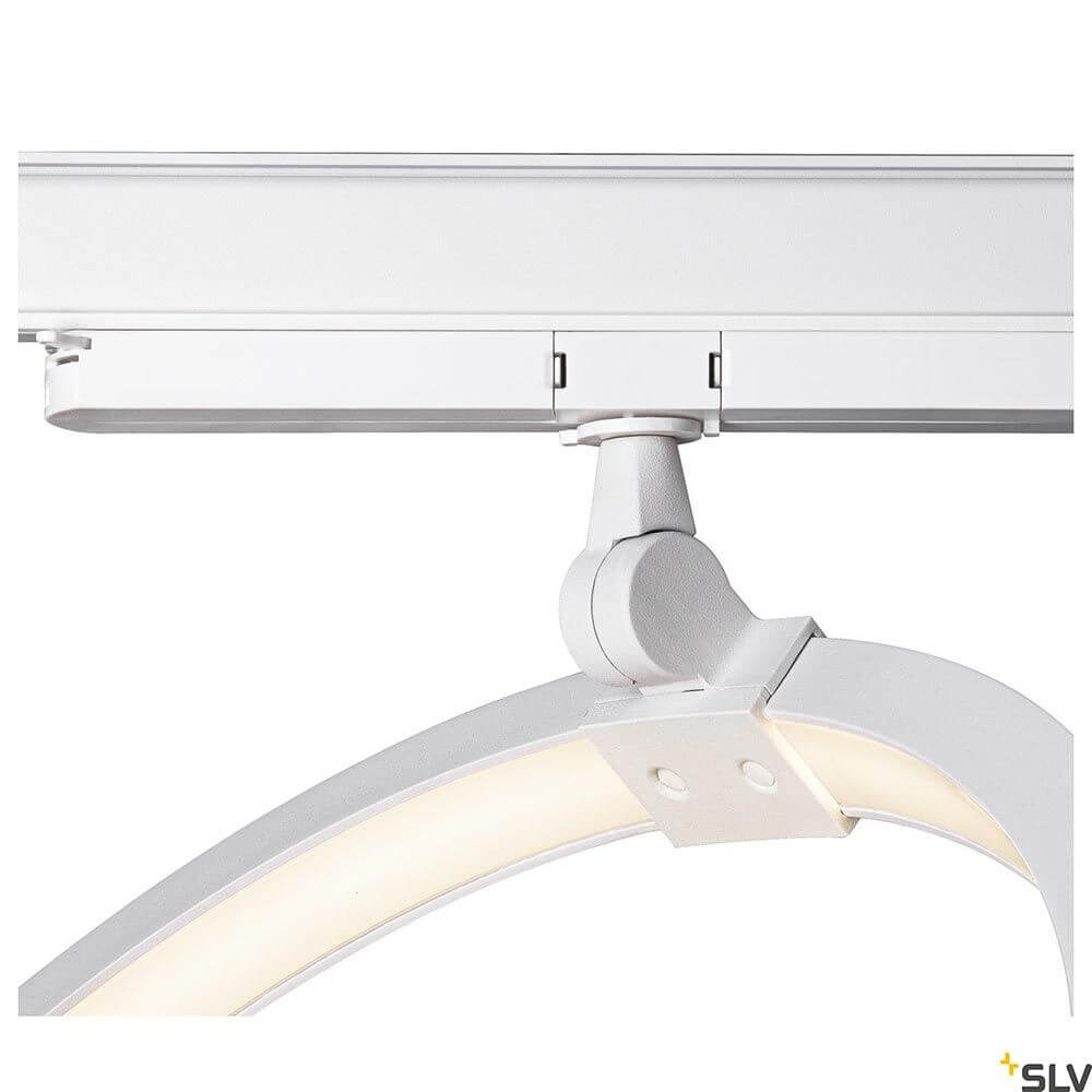 Detailaufnahme der One LED Systemleuchte 3-Phasen Dali Ø 40cm mit elegantem Design und hoher Farbwiedergabe.