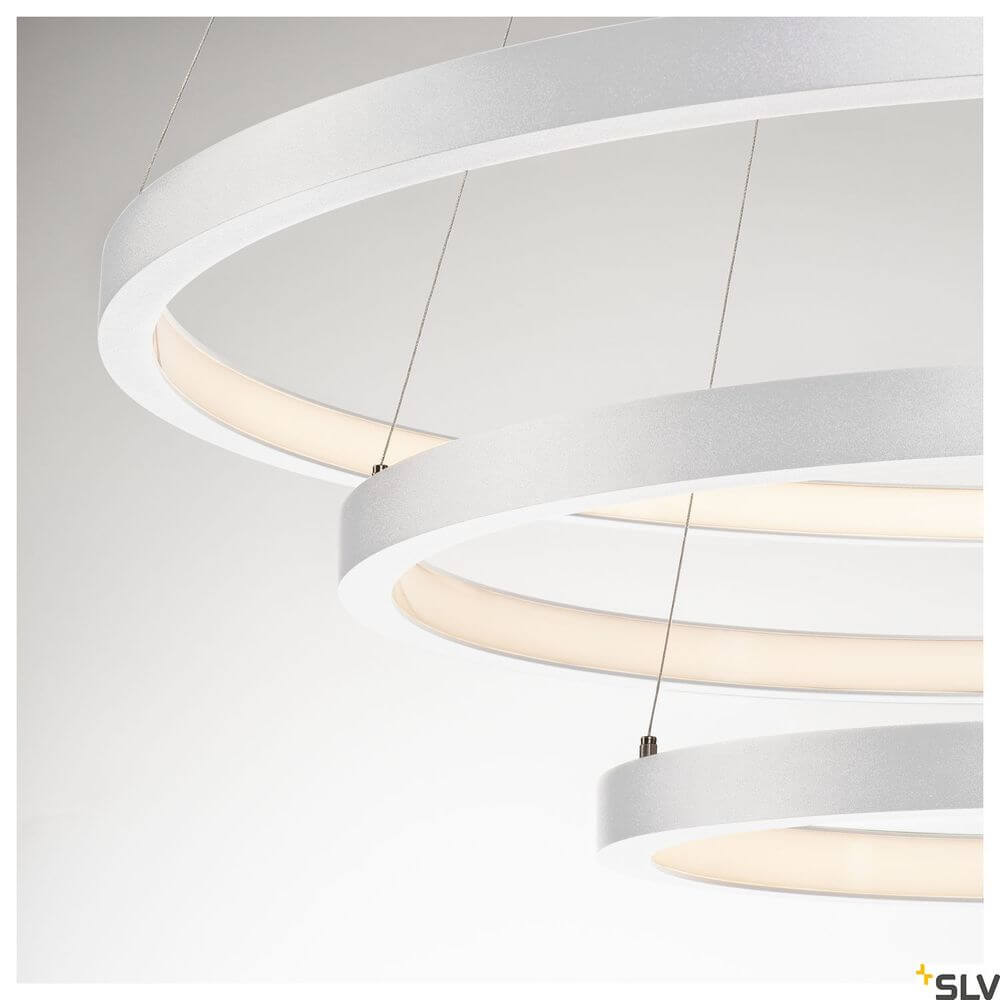 One Triple Pendellampe Dali 3000/4000K Weiß - moderne Hängeleuchte mit elegantem Design und warmem Licht.