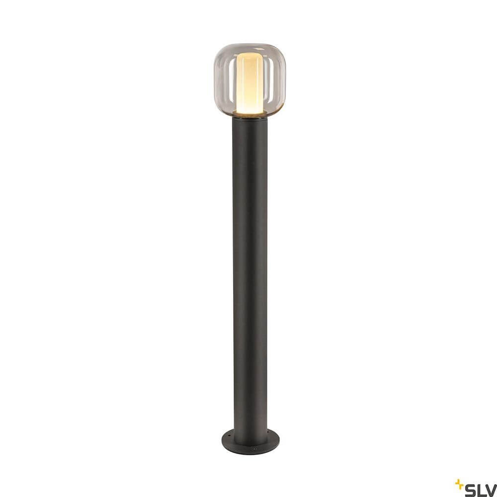 Ovalisk Outdoor LED Pollerleuchte CCT-Switch IP65 in elegantem Design mit echtem Glas und minimalistischer Form.