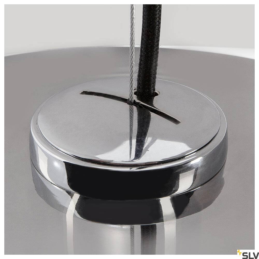 Detail der Pantilo Convex Pendelleuchte Chrom mit verchromtem Glas und elegantem Design.