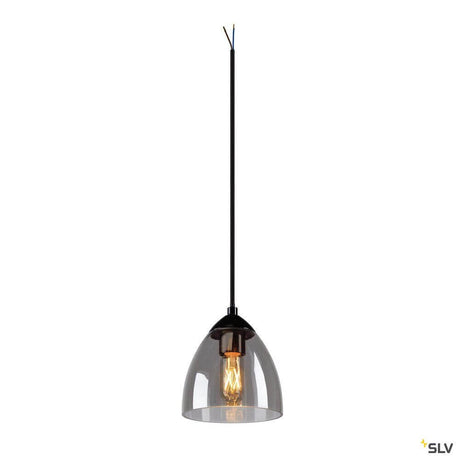 Moderne Para Cone Pendelleuchte mit klarem Glasschirm und warmem Licht, ideal für stilvolle Wohnräume.