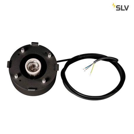 E27 lamp socket for Para Dome E27 pendant light black, with connection cable and various colored wires.