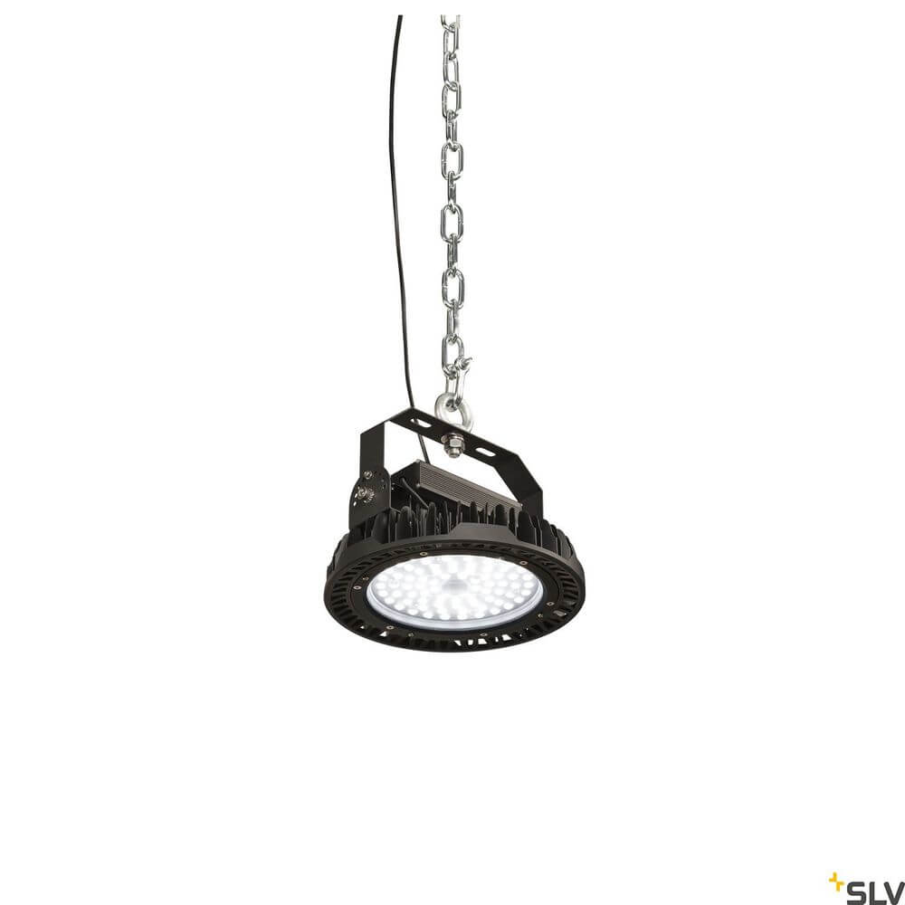 Para Flac Pendellampe Dali Schwarz 4000K hängt von Kette ab mit LED-Licht.