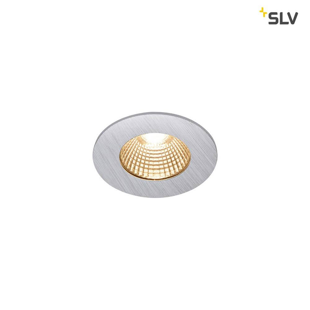 Patta-I LED Außen-Einbauleuchte Rund IP65 Silber mit dim-to-warm fähiger LED.