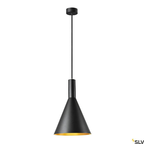 Phelia 280 E27 lampe pendante noire, dorée au design moderne, élégante et stylée pour chaque pièce.