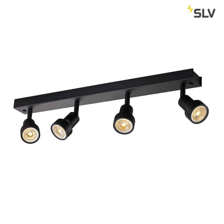 Puri Aufbauleuchte Quad QPAR51 Schwarz, 4-flammige LED Deckenleuchte aus Aluminium von SLV