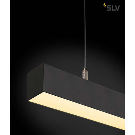 Q-Line Dali Pendelleuchte in Schwarz, dimmbar mit warmweißen LEDs und blendfreiem Diffusor.