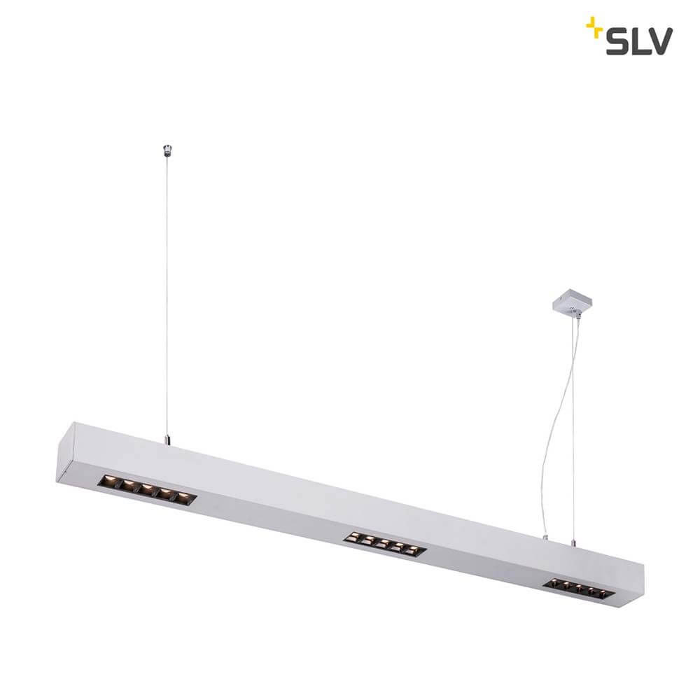 Q-Line LED Pendelleuchte 1m Silber 3000K mit modernem Design und TRIAC Dimmer.