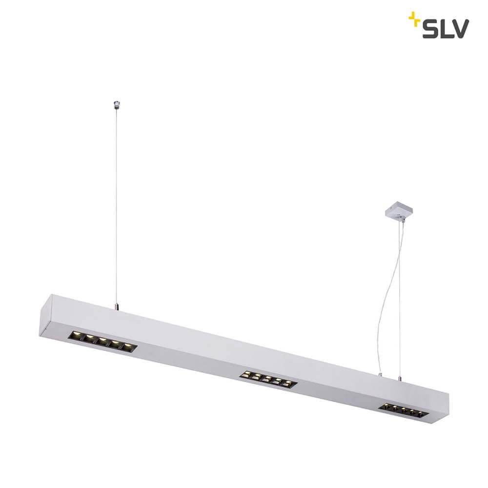 Elegante Q-Line LED Pendelleuchte in Silber, dimensions 1m, mit TRIAC dimmbarem LED-Treiber.
