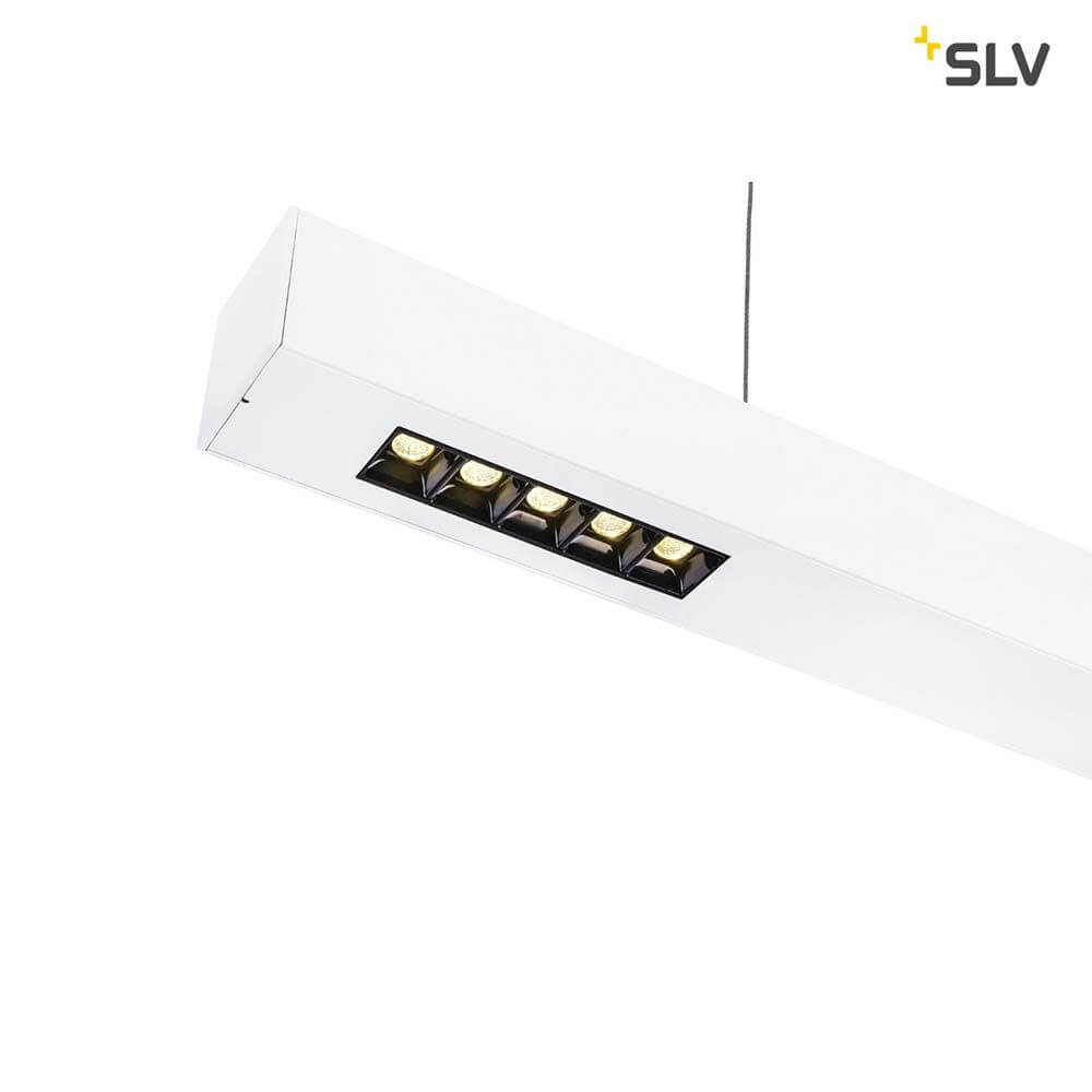 Q-Line LED Pendelleuchte 1m Weiß 4000K mit sechs LED-Leuchten im modernen Design.