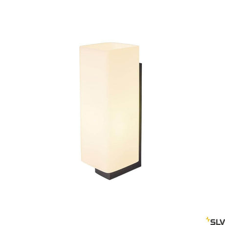 Quadrass Wandaufbauleuchte Glas schwarz mit weißem Glasschirm, E27 Wandleuchte für 230V