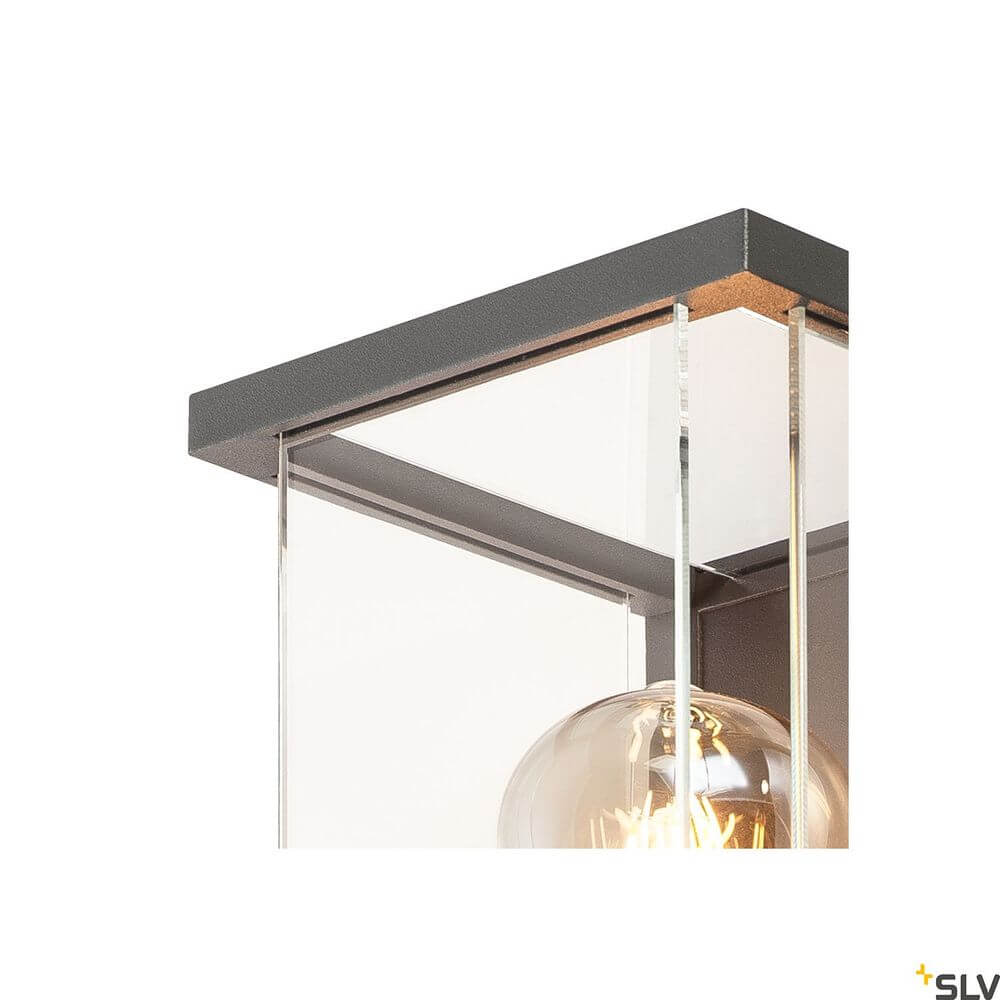 Quadrulo E27 Außen-Wandlampe Anthrazit mit Glaskörper und modernem Design