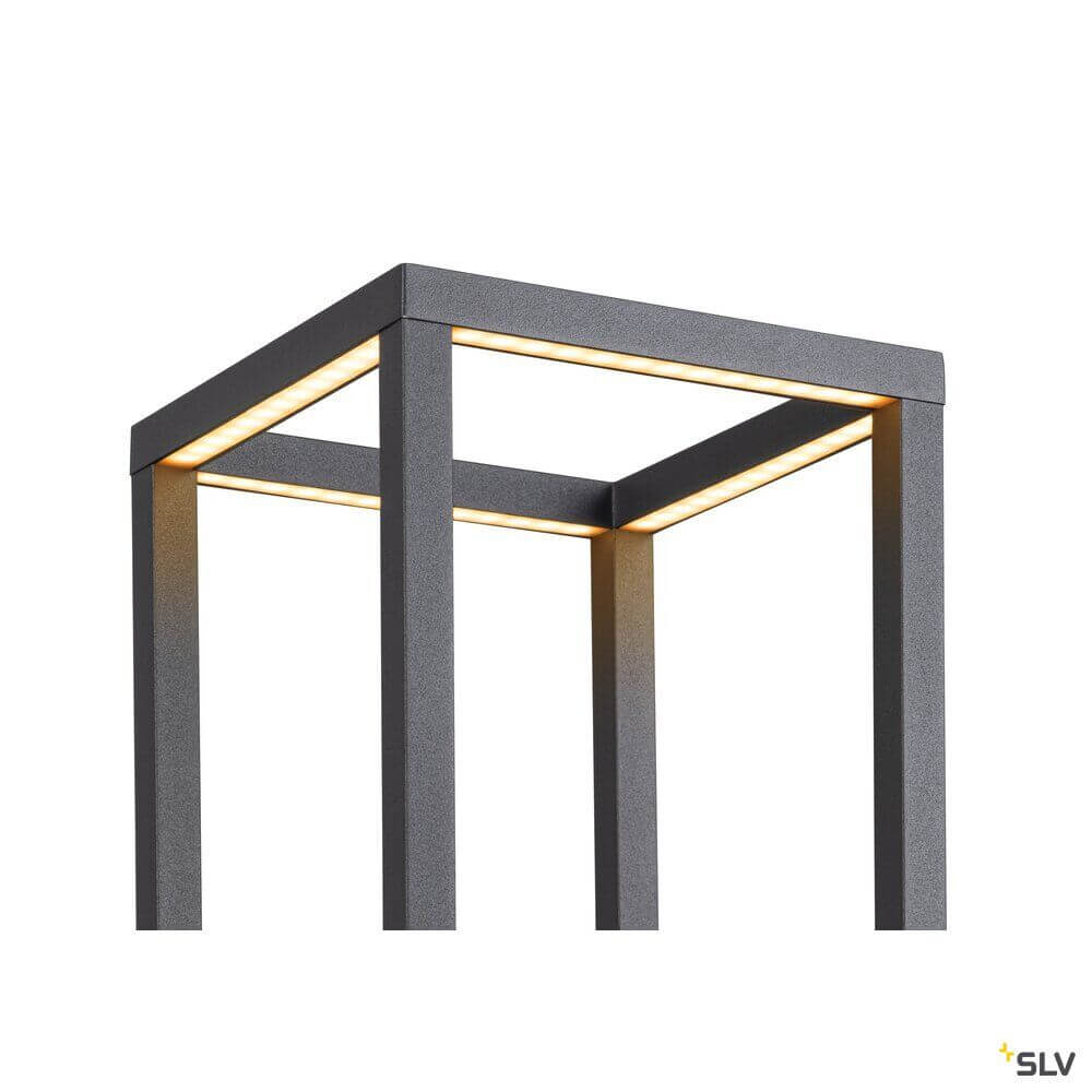 Quadrulo LED Außen Stehleuchte Anthrazit – moderne Aluminium Stehleuchte mit klarer Leuchtfläche für Außenbereiche.