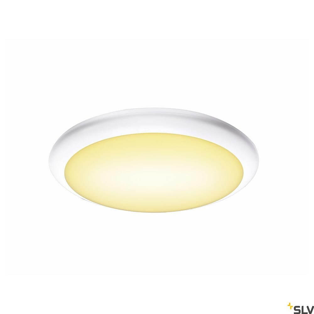 Ruba Outdoor LED Wand- & Deckenaufbauleuchte Weiß CCT mit flacher Konstruktion und warmem Licht.