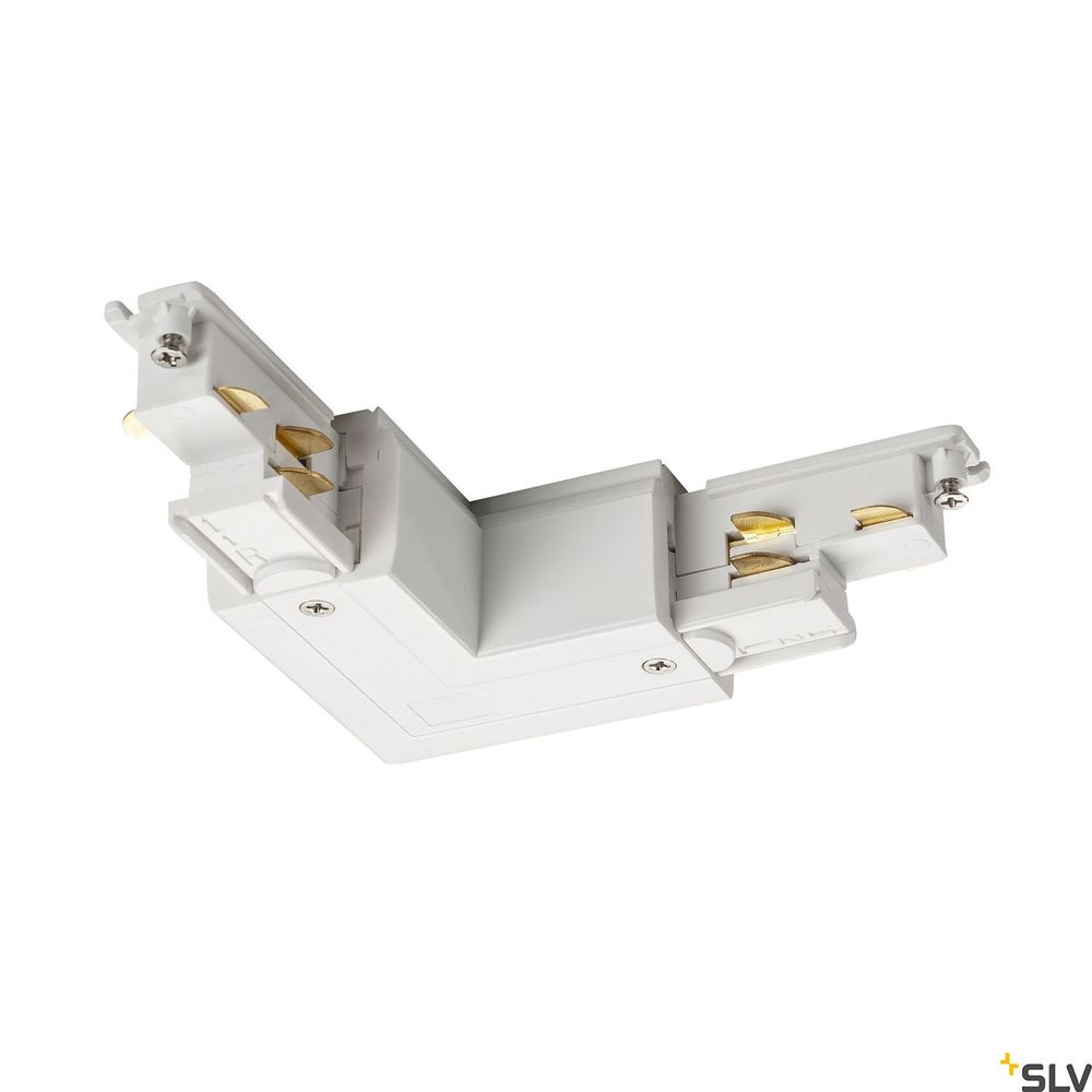 S-Track Dali L-Verbinder Innen Weiß, weißer L-Verbinder für Schienensysteme, energieeffizient und modern.