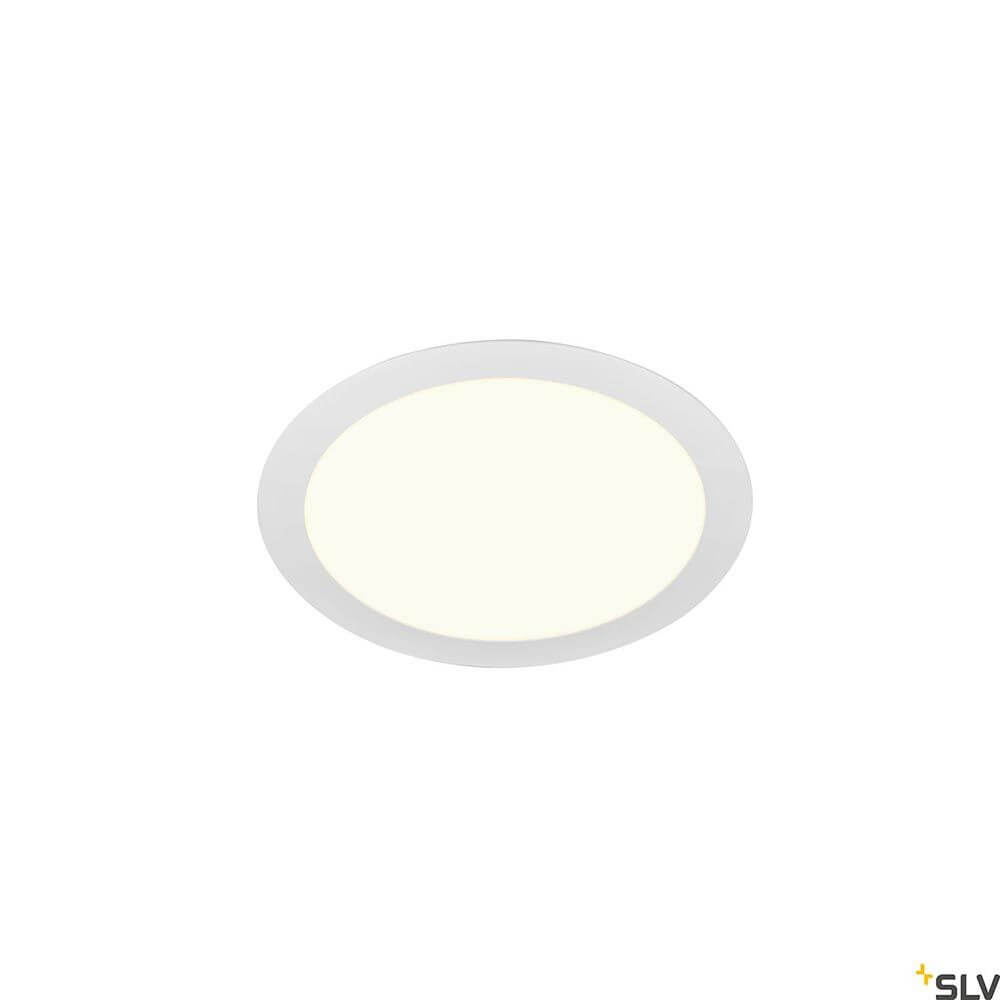 Senser 24 LED Deckeneinbauleuchte Weiß, runde, weiße Aluminiumleuchte mit kaltweißem Licht.