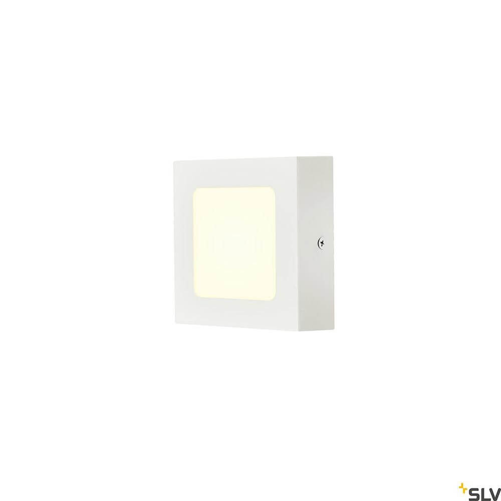 Senser LED Wand- & Deckenaufbauleuchte Weiß, quadratische weiße LED-Leuchte für Wand- und Deckenmontage.