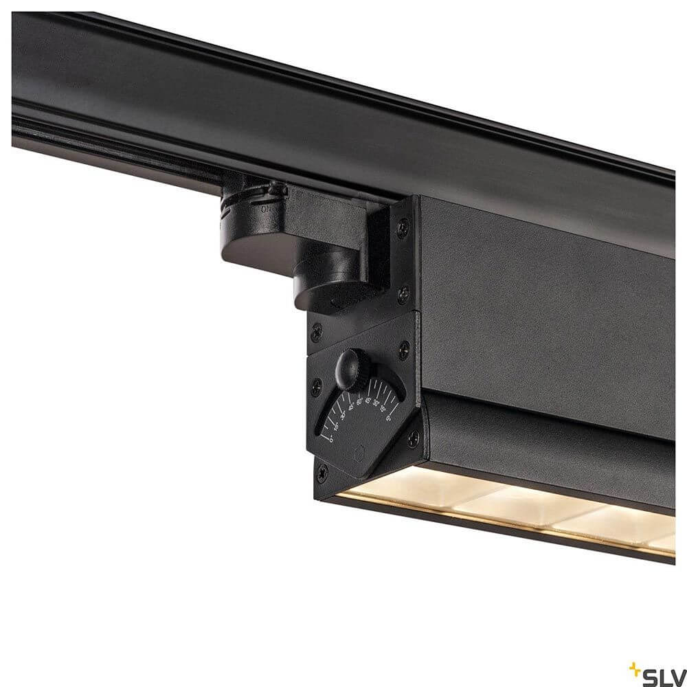 Detailansicht der Sight Move 3-Phasen LED Systemleuchte Dali in Schwarz mit Dimmer.