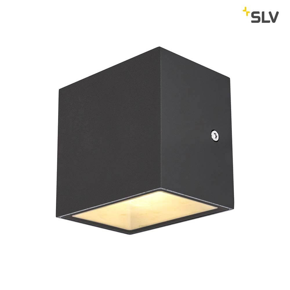Sitra Cube LED Außen-Aufbauleuchte Anthrazit IP44 Wandleuchte aus lackierten Aluminium mit zwei Lichtkegeln.