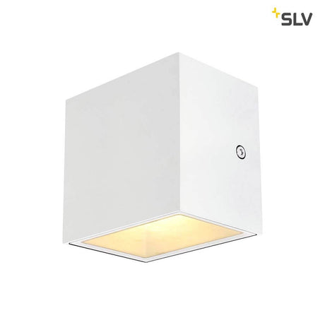 Sitra Cube LED Außen-Aufbauleuchte Weiß IP44, moderne UP/DOWN Wandleuchte aus Aluminium