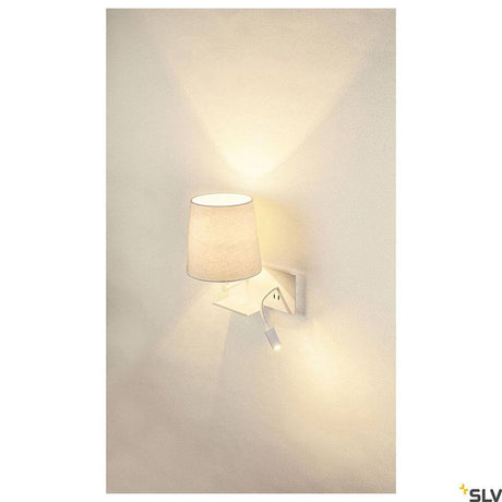 Somnila Flex LED wall-mounted light White incl. USB on the wall with subtle lighting.