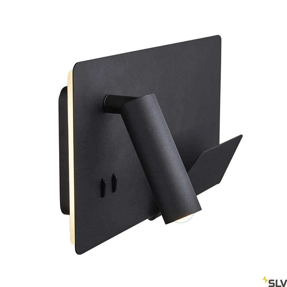 Somnila Spot LED Wandaufbauleuchte inkl. USB in eleganter schwarzer Ausführung mit Smartphone Halter.