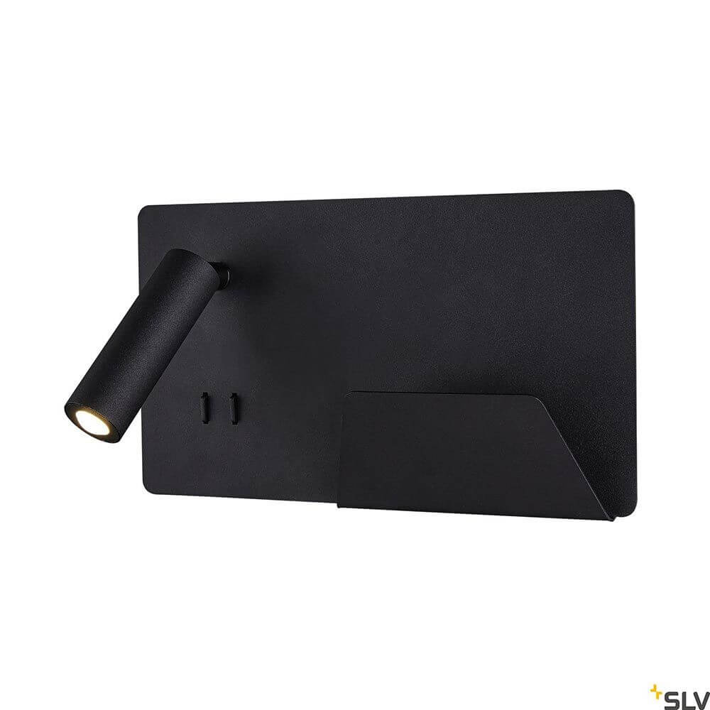 Somnila Spot LED Wandaufbauleuchte inkl. USB in Schwarz, moderne Bett- und Leseleuchte mit USB Anschluss.