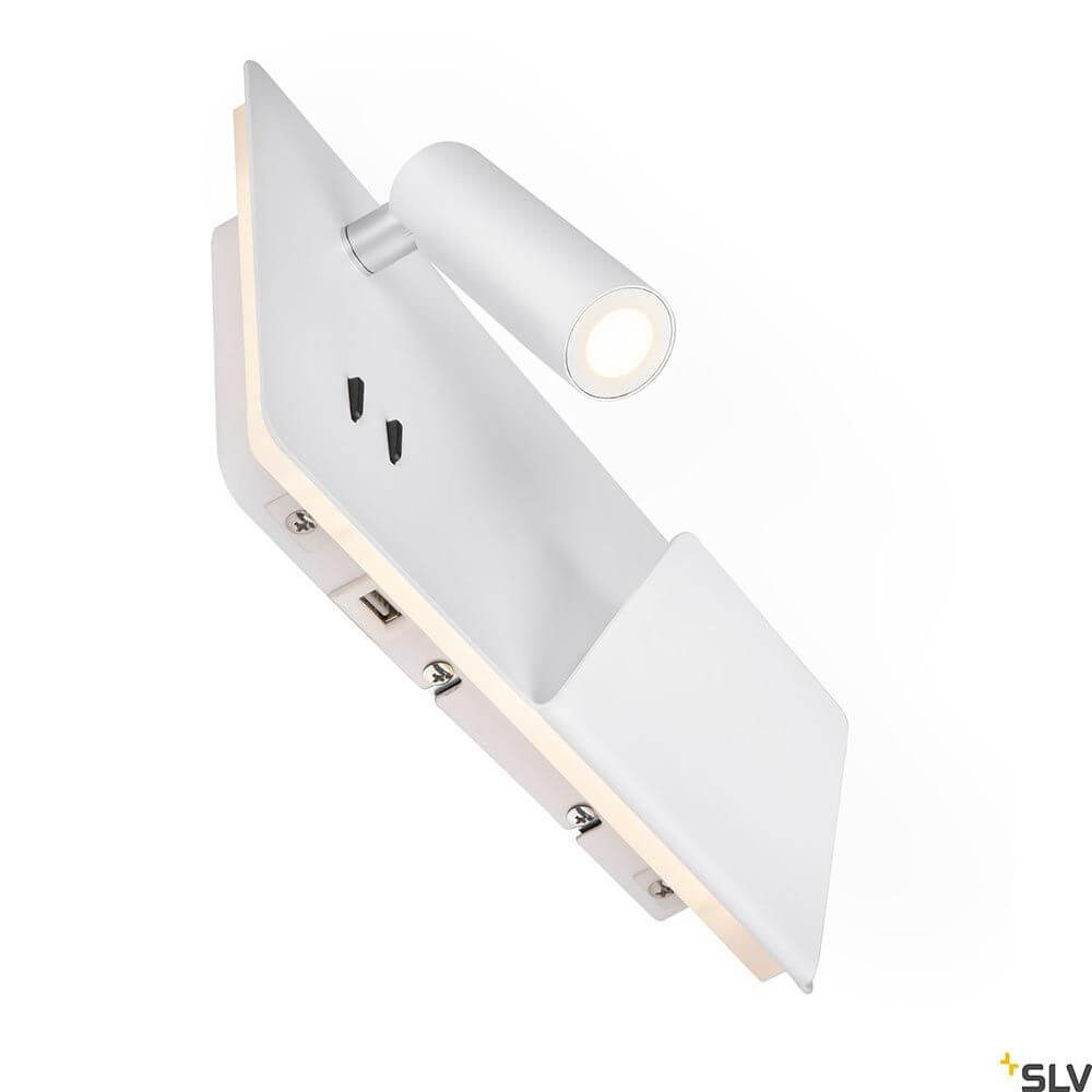Somnila Spot LED Wandaufbauleuchte inkl. USB in modernem Design, perfekt für Bett oder Leseecke.