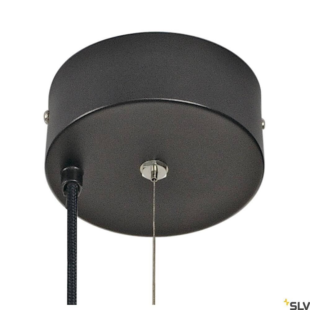Supros LED Pendellampe Deckenmontage mit schickem, schwarzem Finish und Zugschalter.