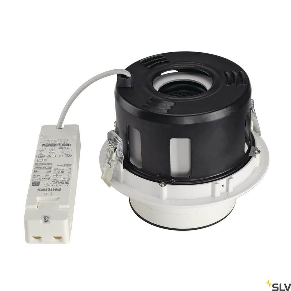 Supros Move LED Deckeneinbauleuchte 230V mit breitabstrahlendem Reflektor für vielseitige Anwendungen.