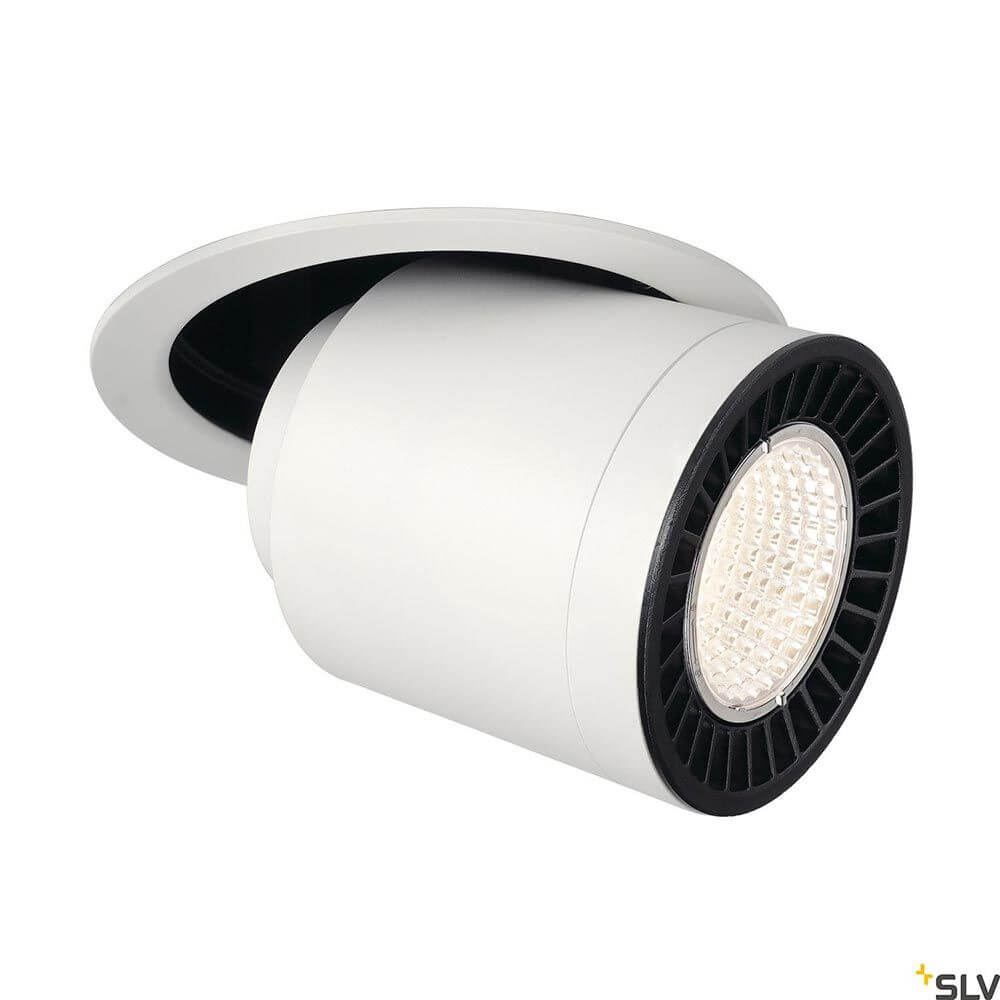 Supros Move LED Decken Einbauleuchte Ø 19,5cm mit breitabstrahlendem Reflektor, modernes Design und hohe Lichtleistung.