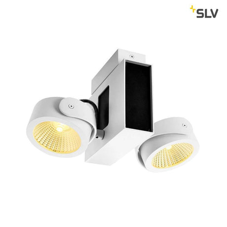 Tec Kalu LED plafonnier en saillie Double Blanc, Noir avec têtes de luminaire orientables et pivotantes.