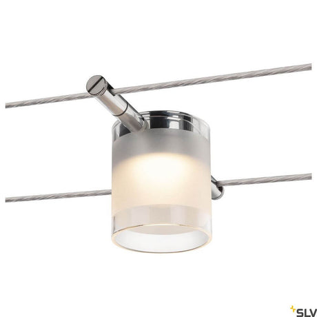 Tenseo Comet 2700K Chrome - modern pendant light with frosted glass dome and chromatic finish.