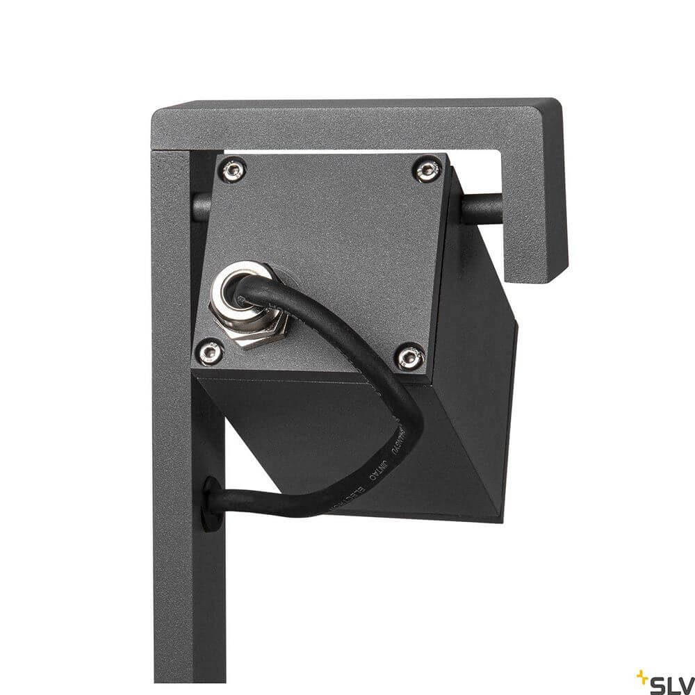Theo Bracket Outdoor Stehleuchte Anthrazit IP65 Detailansicht der flexiblen Anschlussmöglichkeit.